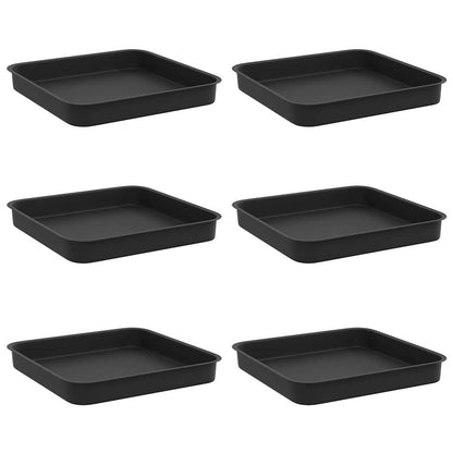 Fyrkantig Blomkruka 6 pcs Svart 15 x 15 x 2 cm Plast