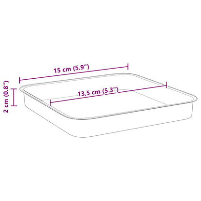 Fyrkantig Blomkruka 6 pcs Svart 15 x 15 x 2 cm Plast