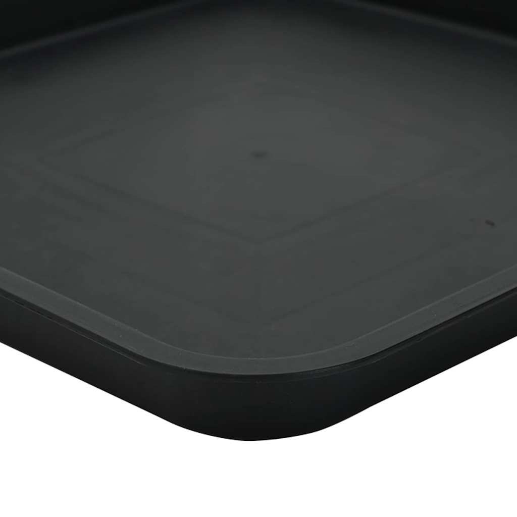 Fyrkantig Blomkruka 6 pcs Svart 21 x 21 x 2 cm Plast