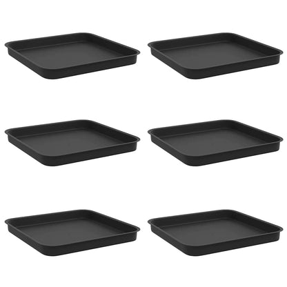 Fyrkantig Blomkruka 6 pcs Svart 21 x 21 x 2 cm Plast