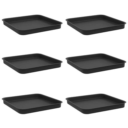 Fyrkantig Blomkruka 6 pcs Svart 25,5 x 25,5 x 2,5 cm Plast