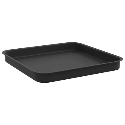 Fyrkantig Blomkruka 6 pcs Svart 25,5 x 25,5 x 2,5 cm Plast