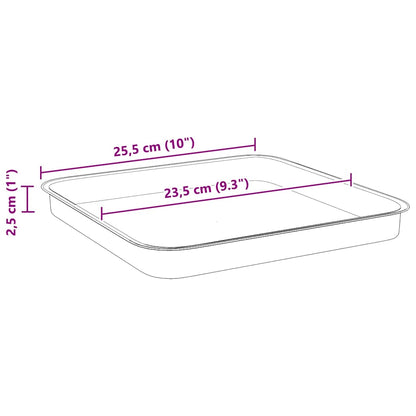 Fyrkantig Blomkruka 6 pcs Svart 25,5 x 25,5 x 2,5 cm Plast