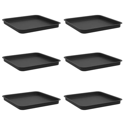 Fyrkantig Blomkruka 6 pcs Svart 36 x 36 x 2.5 cm Plast