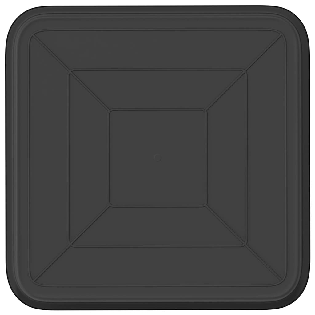 Fyrkantig Blomkruka 24 pcs Svart 21 x 21 x 2 cm Plast
