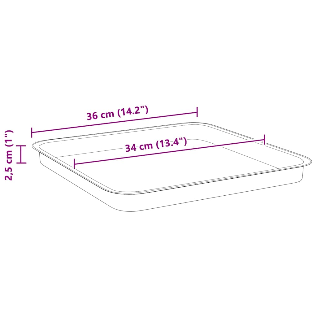 Fyrkantig Blomkruka 24 pcs Svart 36 x 36 x 2.5 cm Plast