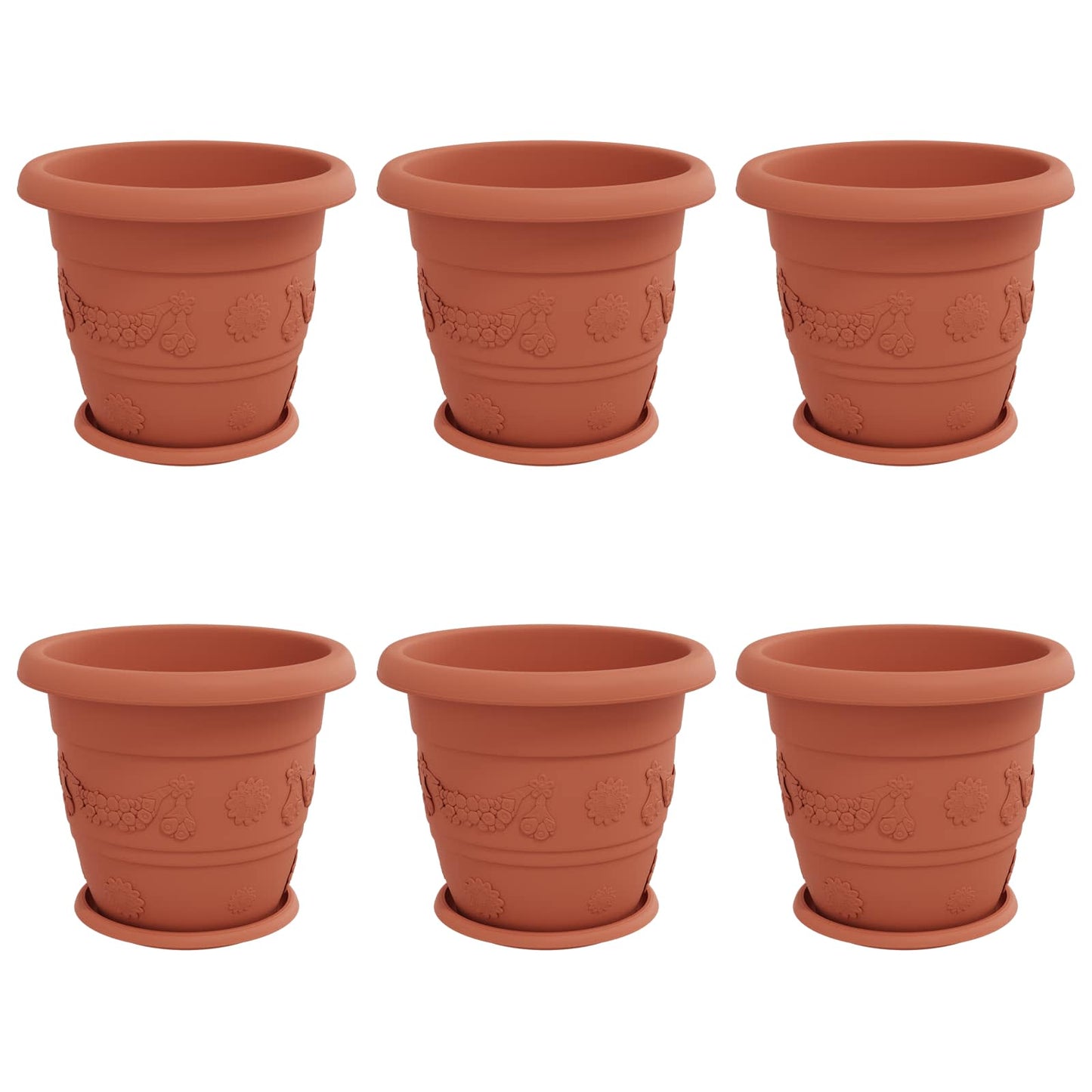 Växtkrukor 6 pcs Murgrön Ø 26 x 21,5 cm Plast