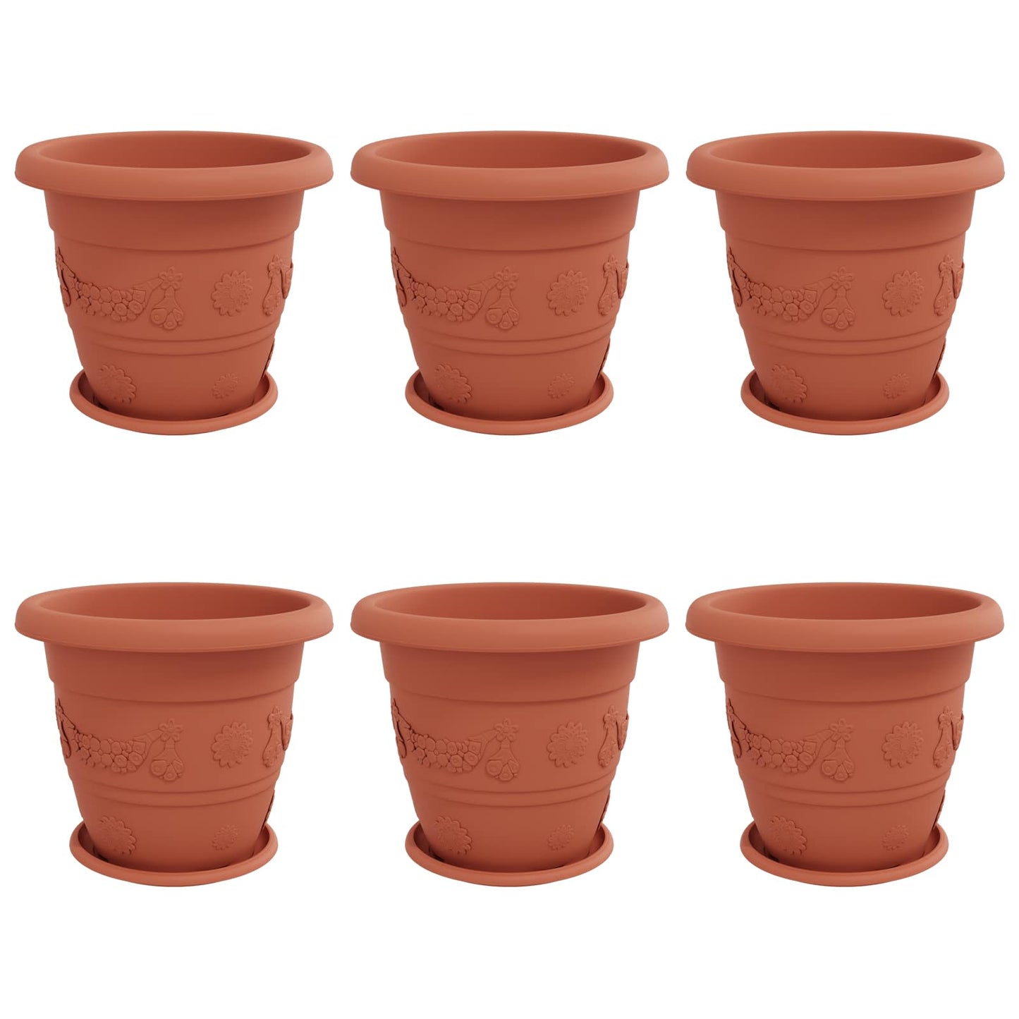 Växtkrukor 6 pcs Murgrön Ø 39 x 32 cm Plast