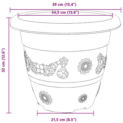 Växtkrukor 6 pcs Murgrön Ø 39 x 32 cm Plast