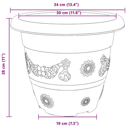 Växtkrukor 6 pcs Svart Ø 26 x 21,5 cm Plast