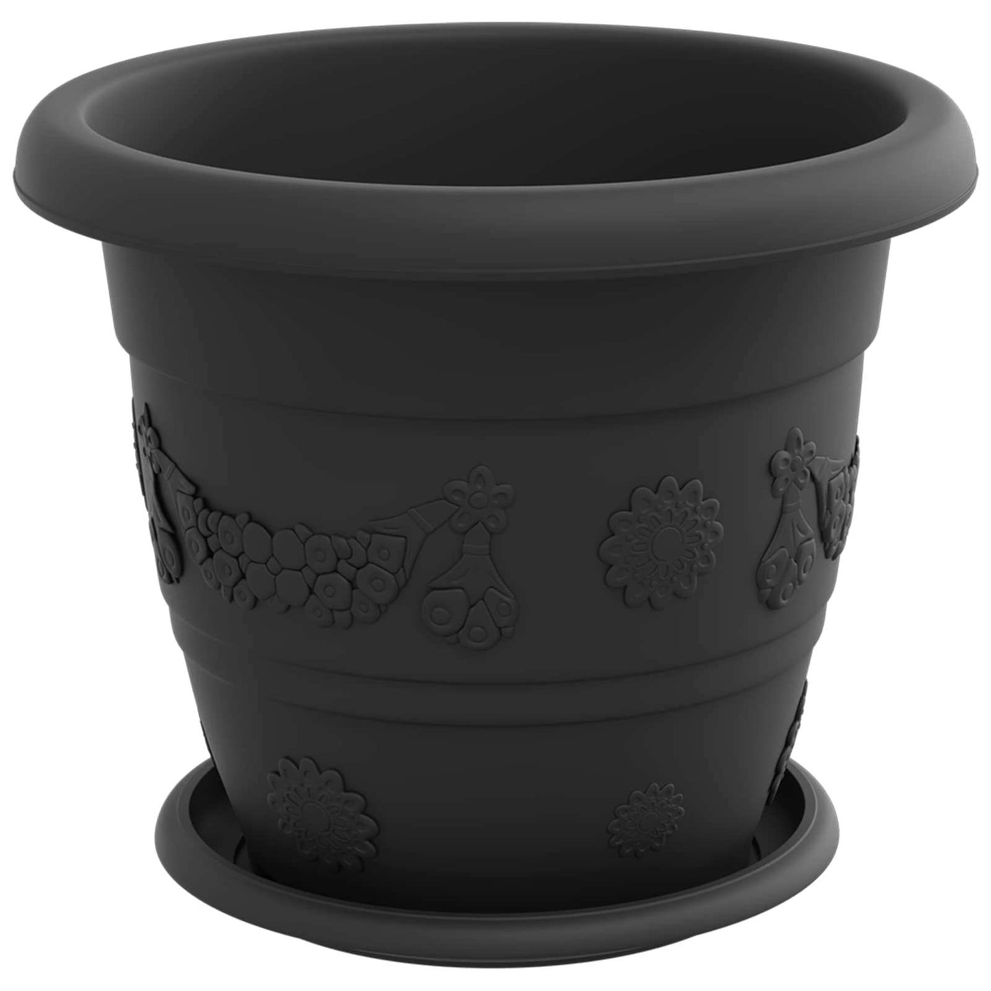 Växtkrukor 24 pcs Svart Ø 26 x 21,5 cm Plast