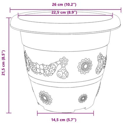 Växtkrukor 24 pcs Svart Ø 26 x 21,5 cm Plast