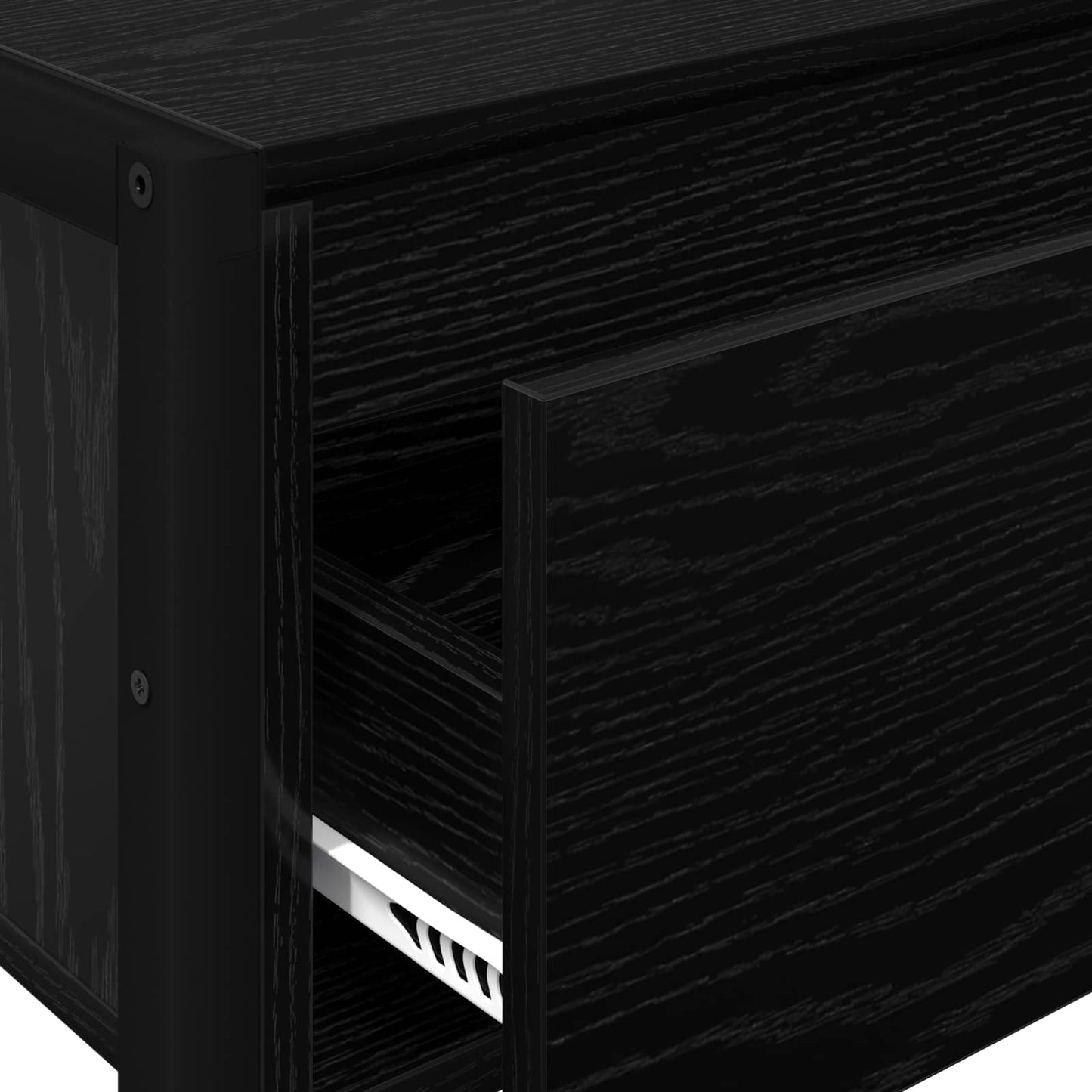 Sidobord med låda Svart Ek 100 x 36 x 75 cm Konstruerat trä