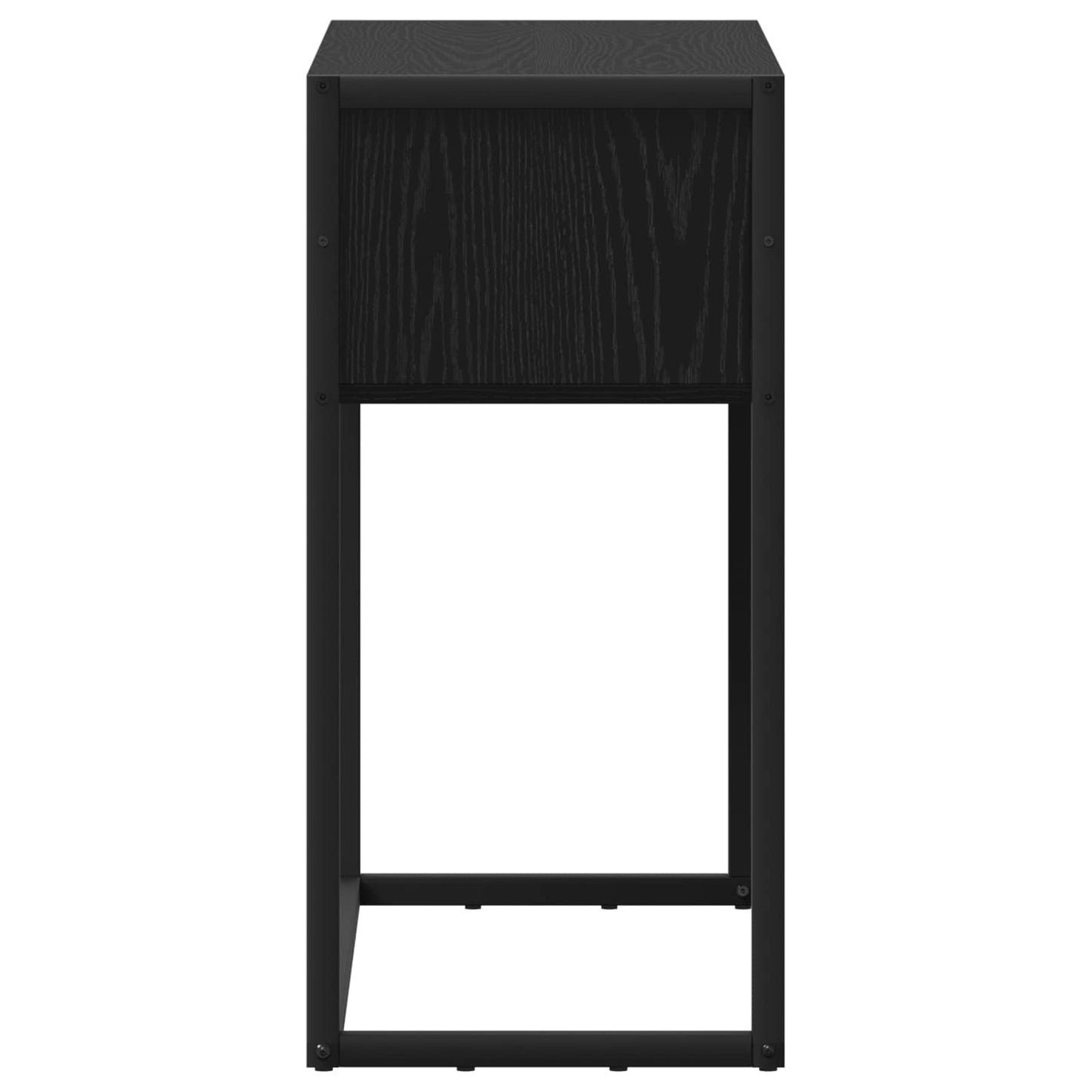 Sidobord med låda Svart Ek 100 x 36 x 75 cm Konstruerat trä