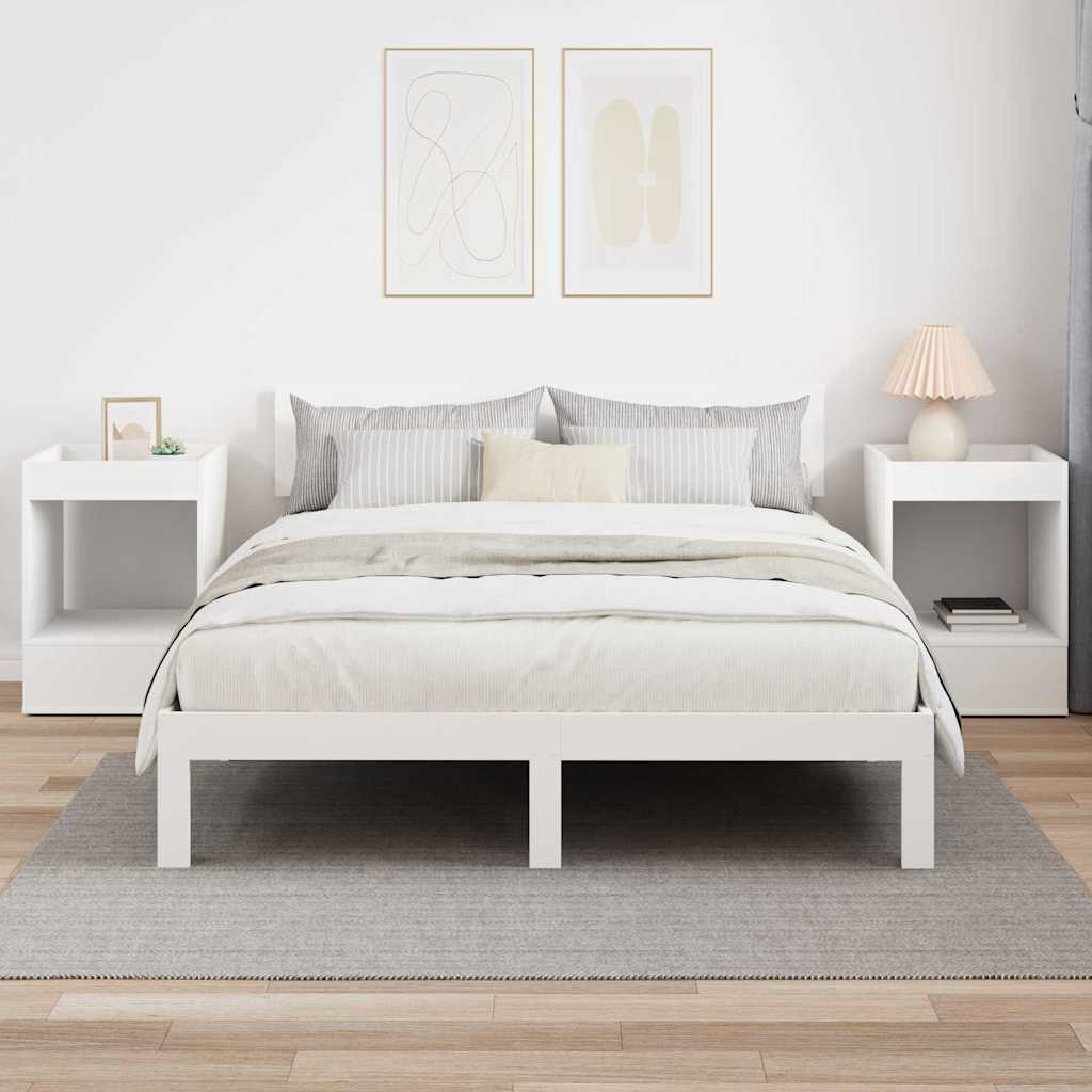 Sidobord 2 pcs Vit 40 x 40 x 56 cm Konstruerat trä