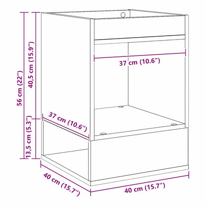 Sidobord 2 pcs Svart Ek 40 x 40 x 56 cm Konstruerat trä
