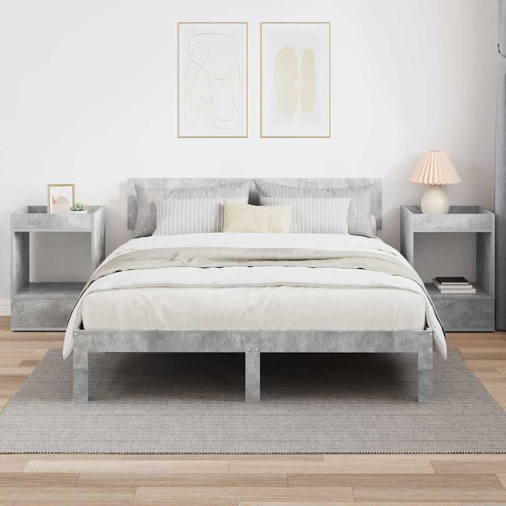 Sidobord 2 pcs Betonggrå 40 x 40 x 56 cm Konstruerat trä