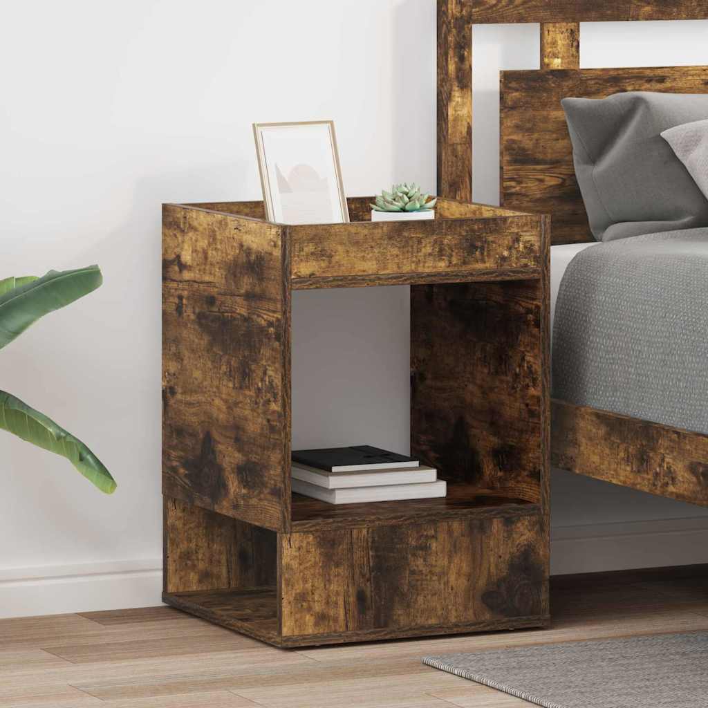 Sidobord 2 pcs Rökt ek 40 x 40 x 56 cm Konstruerat trä