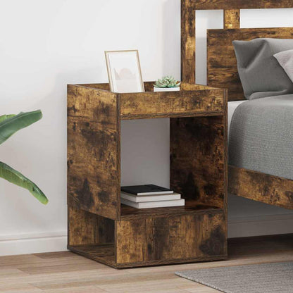 Sidobord 2 pcs Rökt ek 40 x 40 x 56 cm Konstruerat trä