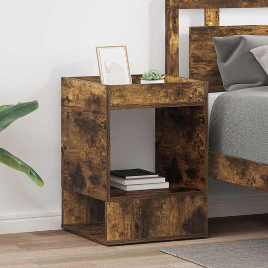 Sidobord 2 pcs Rökt ek 40 x 40 x 56 cm Konstruerat trä