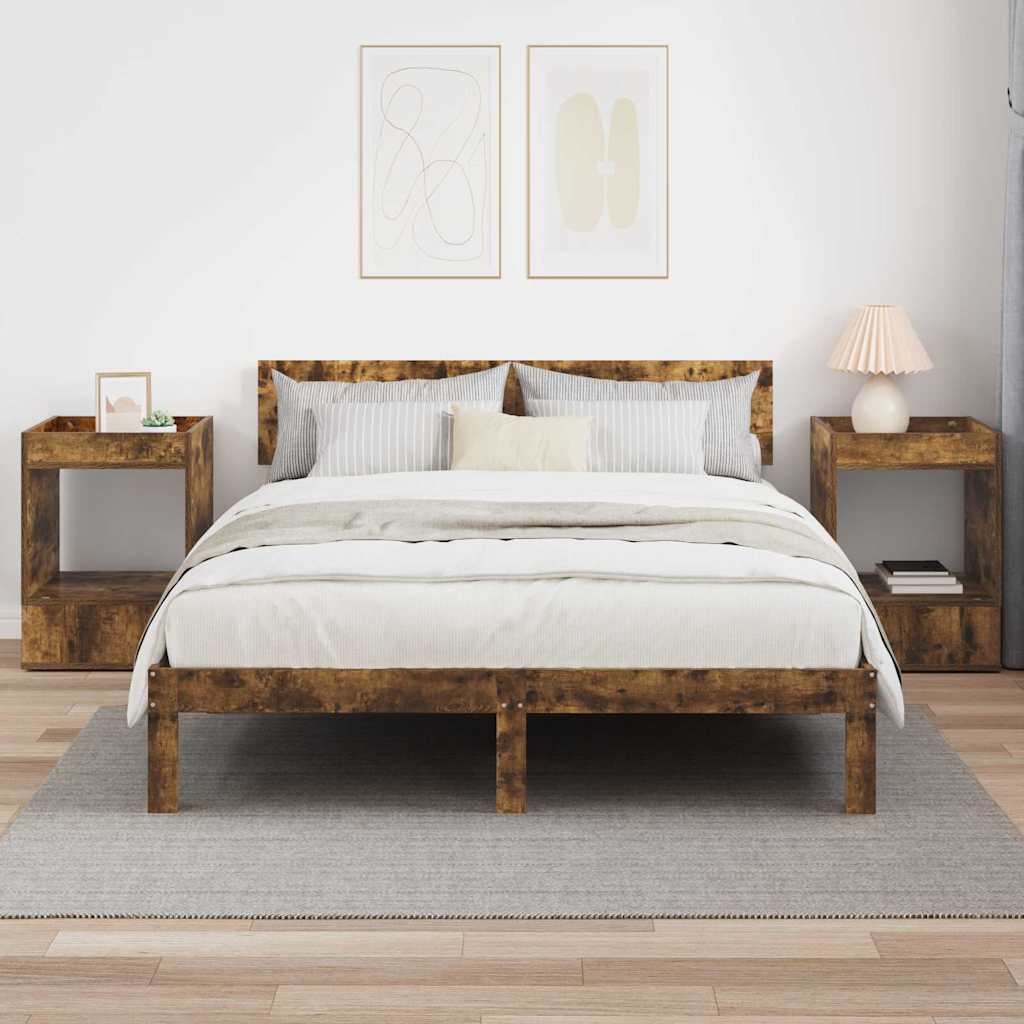 Sidobord 2 pcs Rökt ek 40 x 40 x 56 cm Konstruerat trä