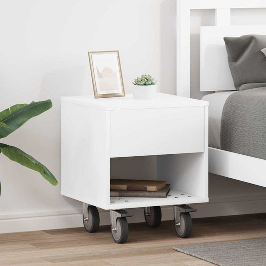 Sängbord 2 pcs Vit 40,5 x 40 x 48 cm Konstruerat trä