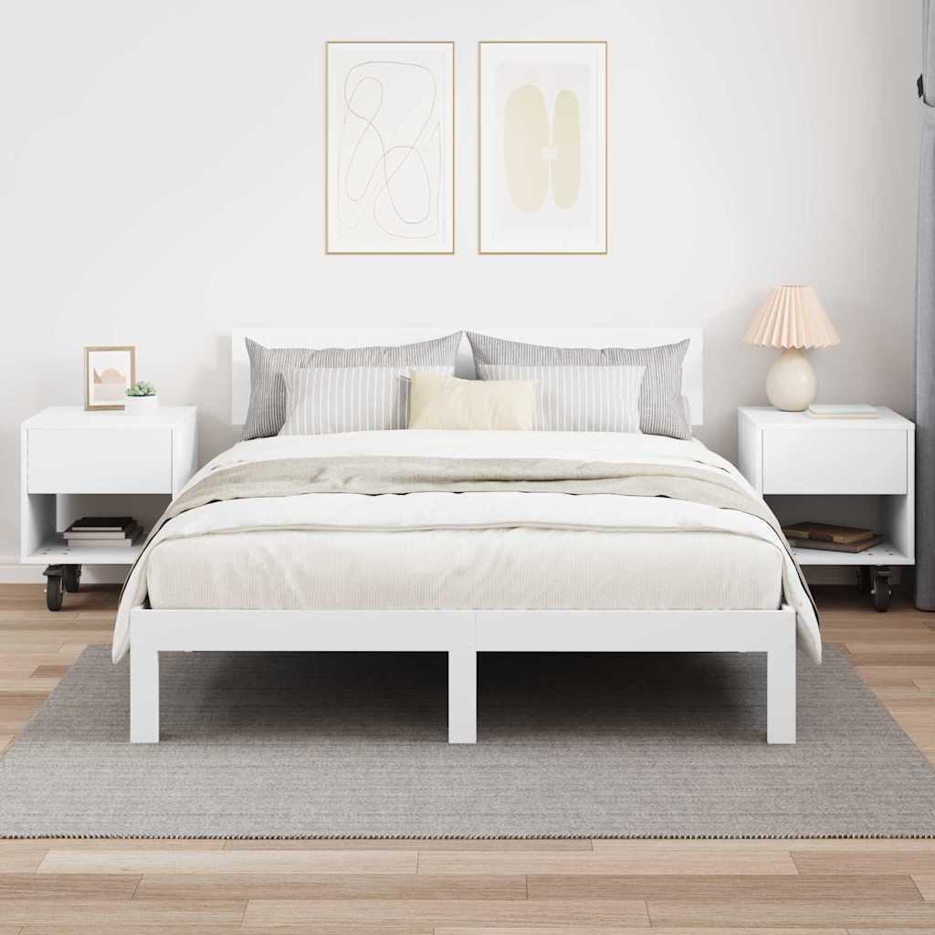 Sängbord 2 pcs Vit 40,5 x 40 x 48 cm Konstruerat trä