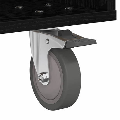 Sängbord 2 pcs Svart Ek 40,5 x 40 x 48 cm Konstruerat trä