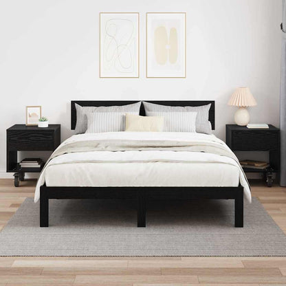 Sängbord 2 pcs Svart Ek 40,5 x 40 x 48 cm Konstruerat trä