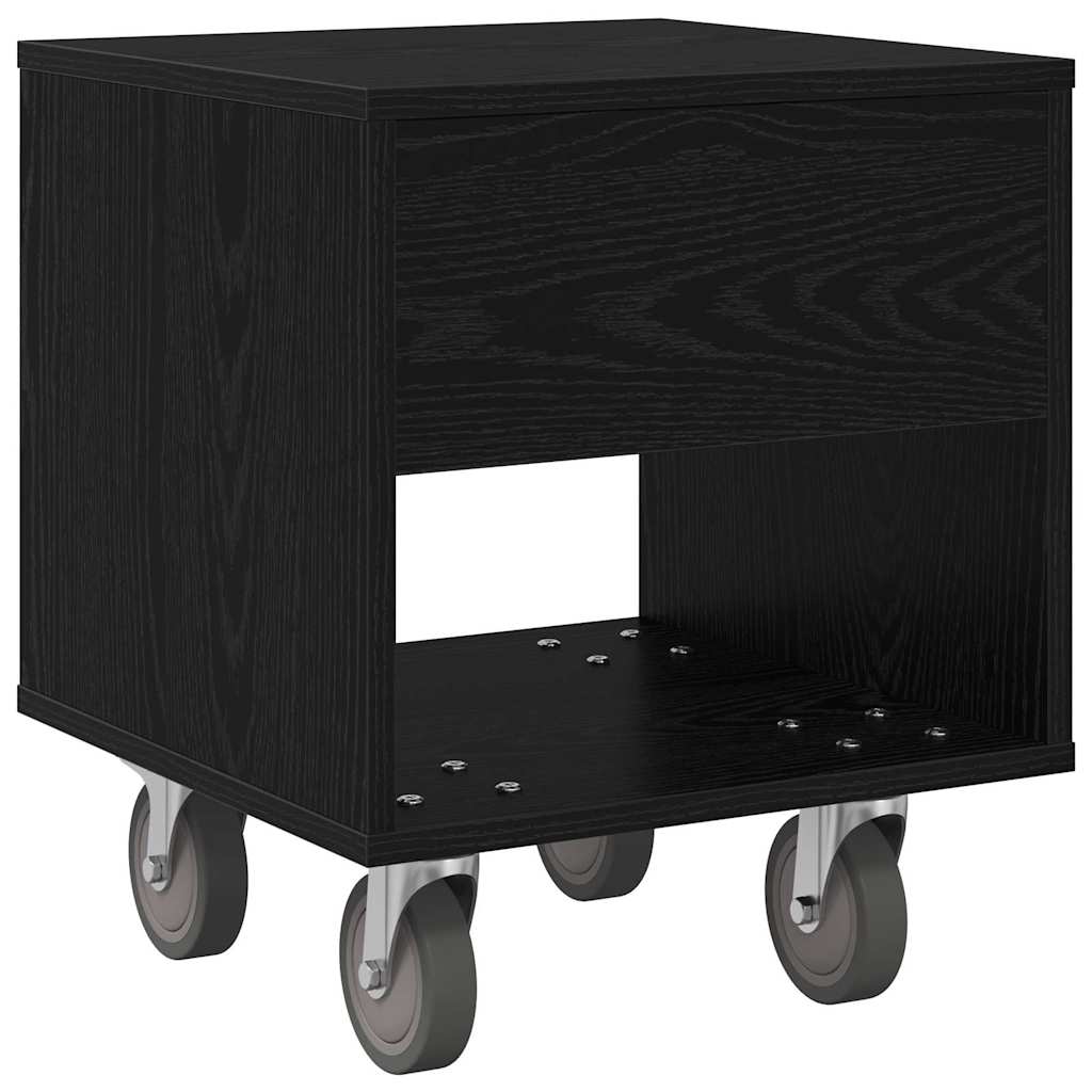 Sängbord 2 pcs Svart Ek 40,5 x 40 x 48 cm Konstruerat trä