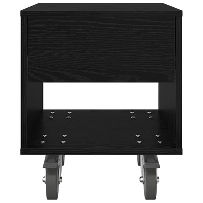 Sängbord 2 pcs Svart Ek 40,5 x 40 x 48 cm Konstruerat trä