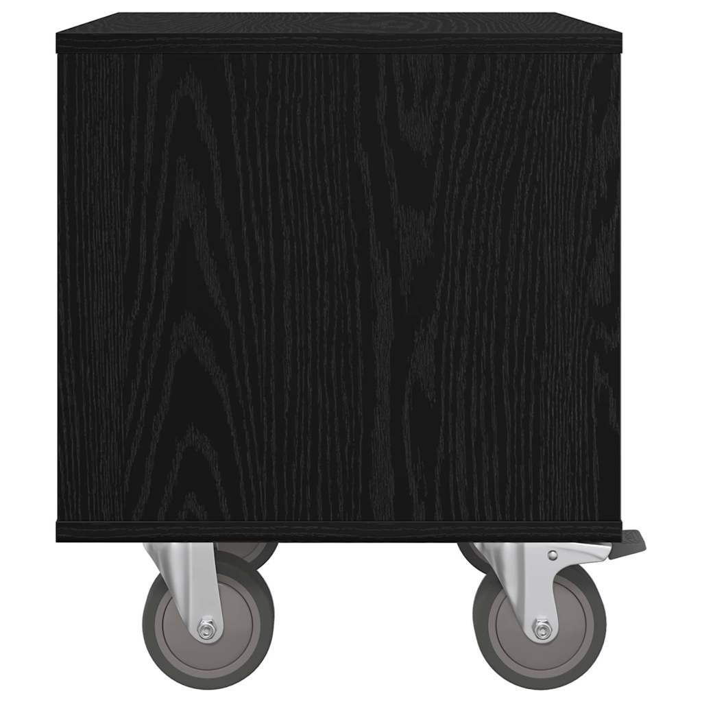 Sängbord 2 pcs Svart Ek 40,5 x 40 x 48 cm Konstruerat trä