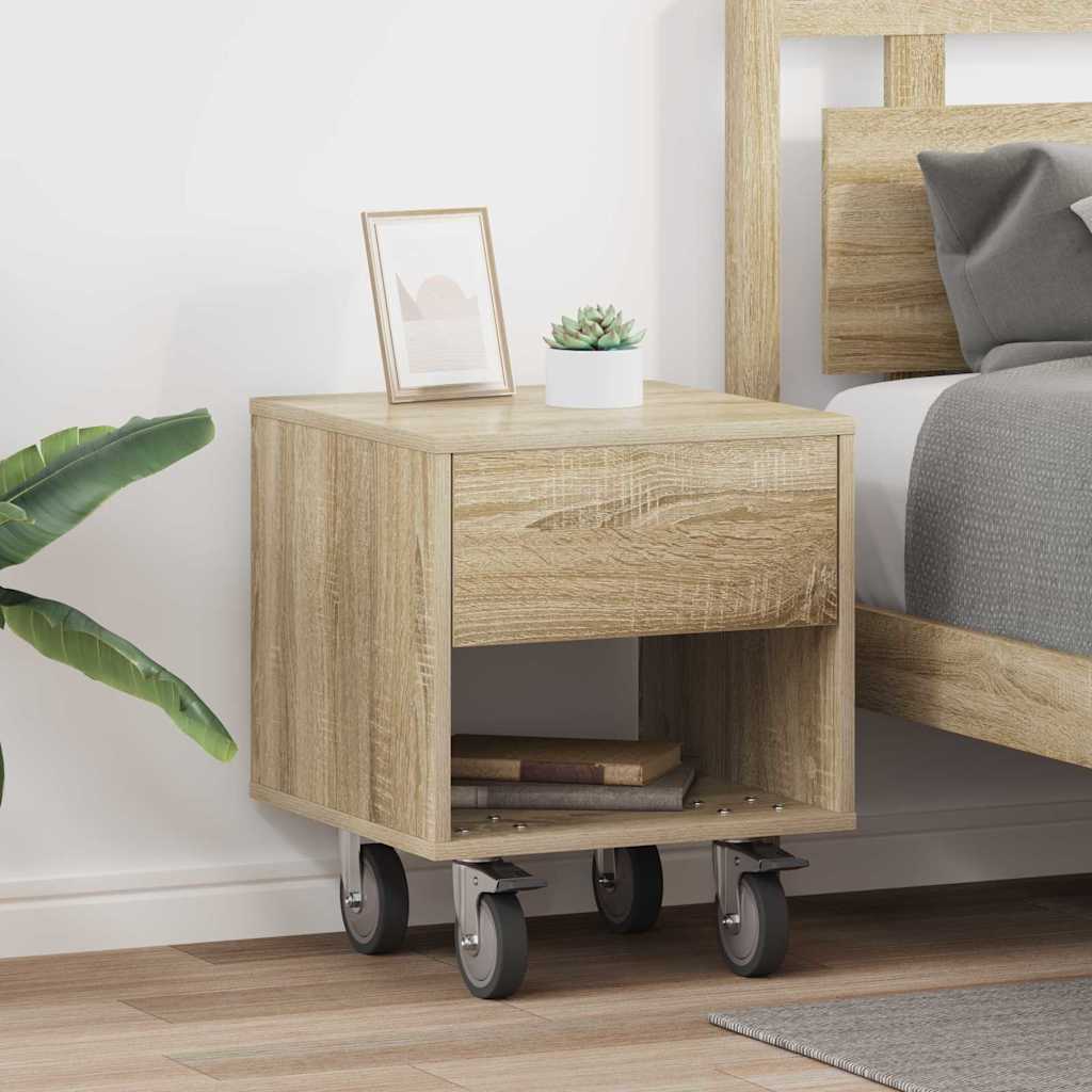 Sängbord 2 pcs Sonoma-ek 40,5 x 40 x 48 cm Konstruerat trä