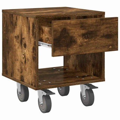 Sängbord 2 pcs Rökt ek 40,5 x 40 x 48 cm Konstruerat trä