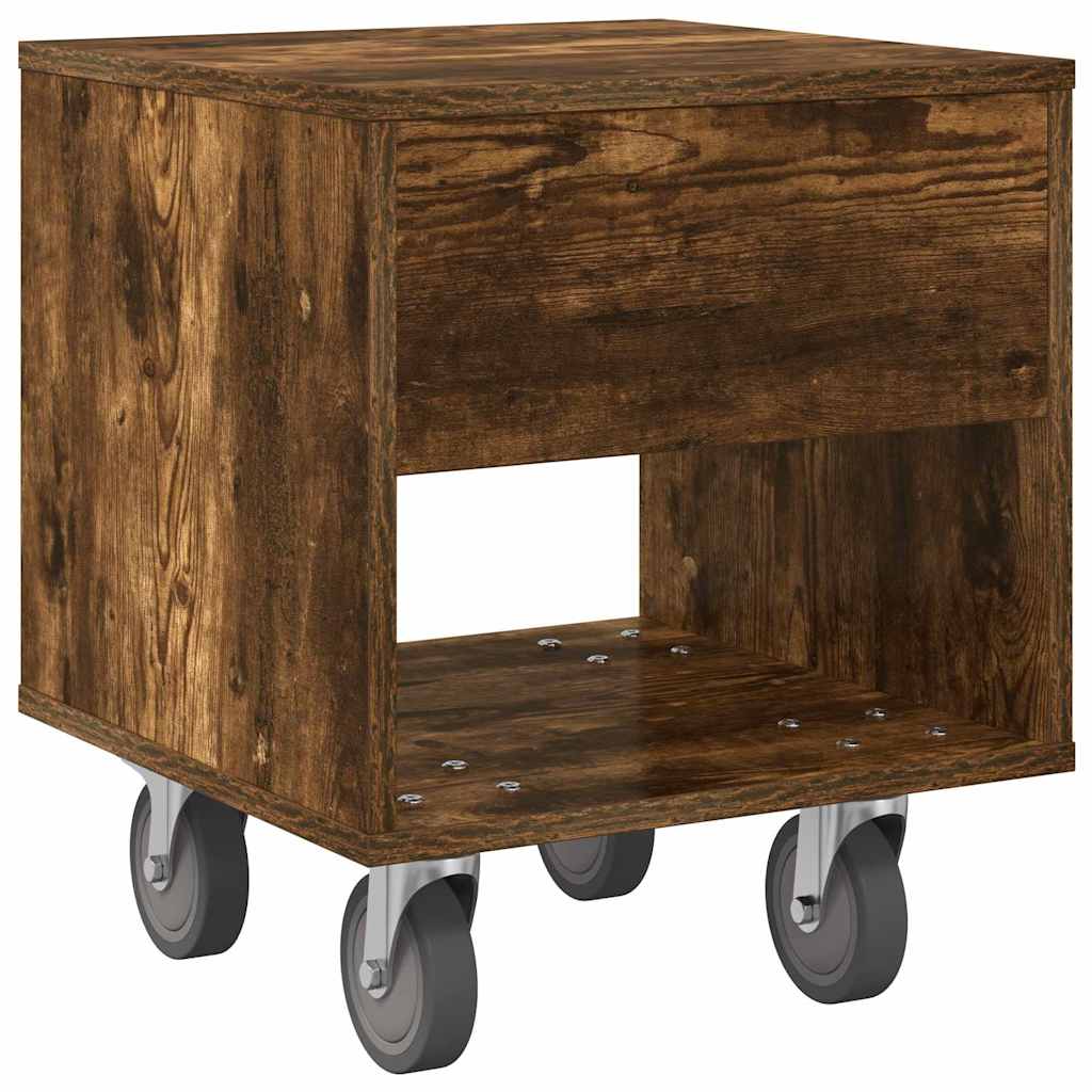 Sängbord 2 pcs Rökt ek 40,5 x 40 x 48 cm Konstruerat trä