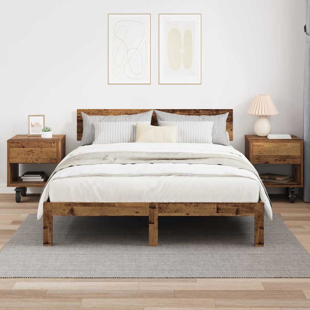 Sängbord 2 pcs Gammalt trä 40,5 x 40 x 48 cm Konstruerat trä