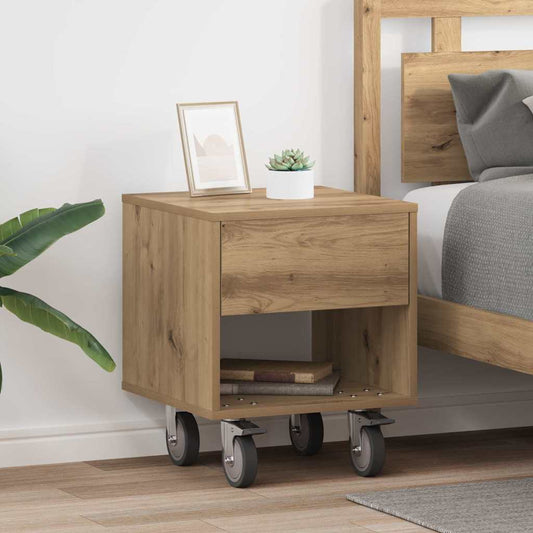 Sängbord 2 pcs Artisan Ek 40,5 x 40 x 48 cm Konstruerat trä