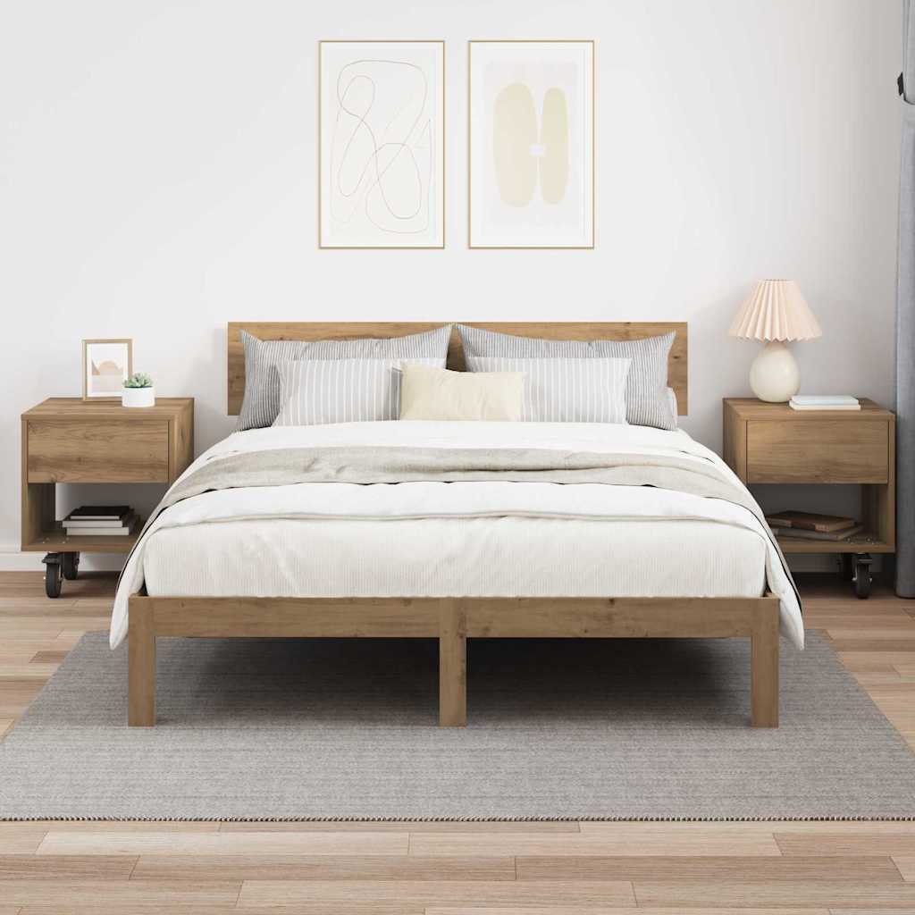 Sängbord 2 pcs Artisan Ek 40,5 x 40 x 48 cm Konstruerat trä