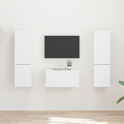 TV-bänkset 5 pcs Vit Konstruerat trä