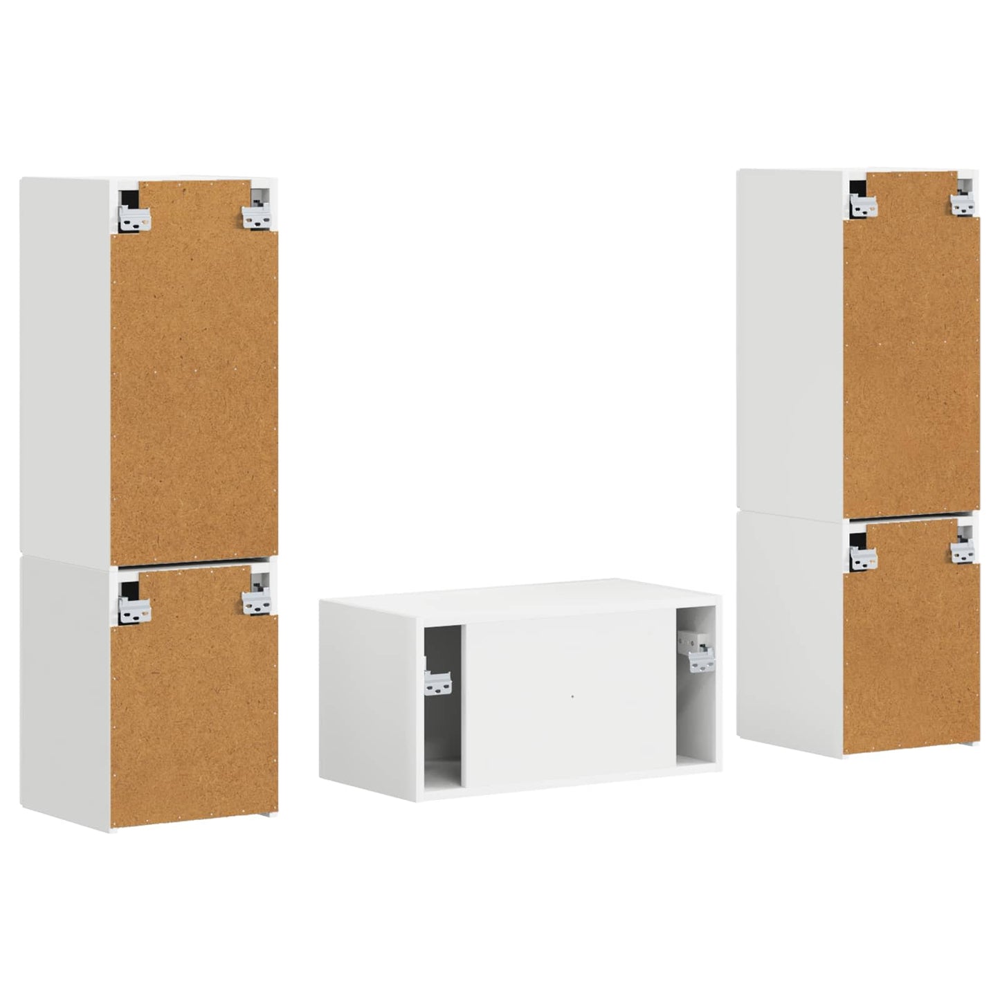 TV-bänkset 5 pcs Vit Konstruerat trä