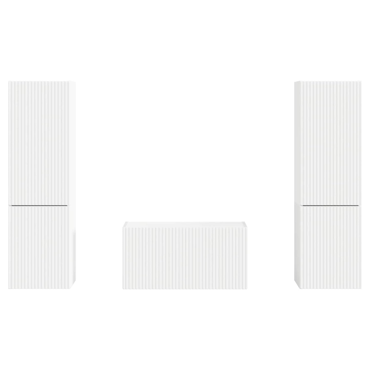 TV-bänkset 5 pcs Vit Konstruerat trä