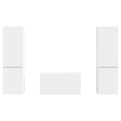 TV-bänkset 5 pcs Vit Konstruerat trä