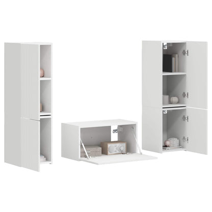 TV-bänkset 5 pcs Vit Konstruerat trä