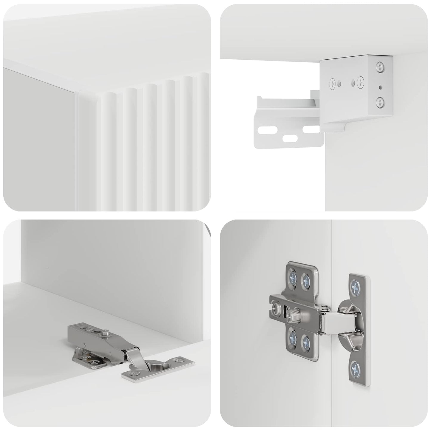 TV-bänkset 4 pcs Vit Konstruerat trä