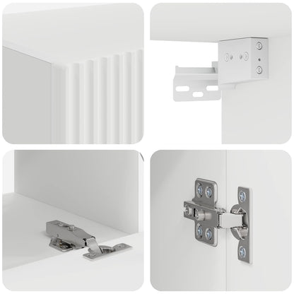 TV-bänkset 4 pcs Vit Konstruerat trä