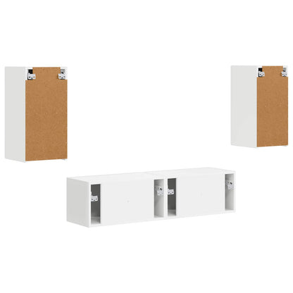 TV-bänkset 4 pcs Vit Konstruerat trä