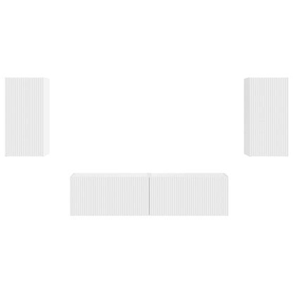 TV-bänkset 4 pcs Vit Konstruerat trä