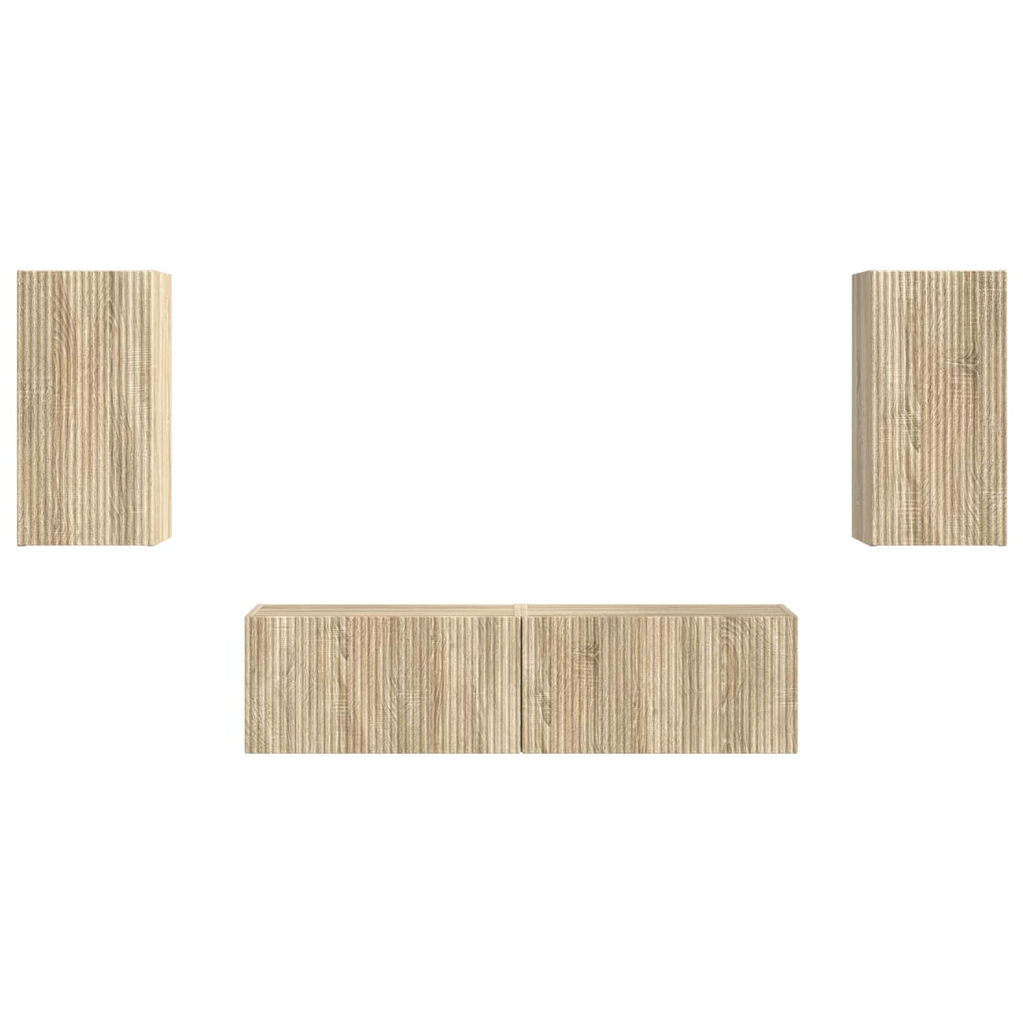 TV-bänkset 4 pcs Sonoma-ek Konstruerat trä