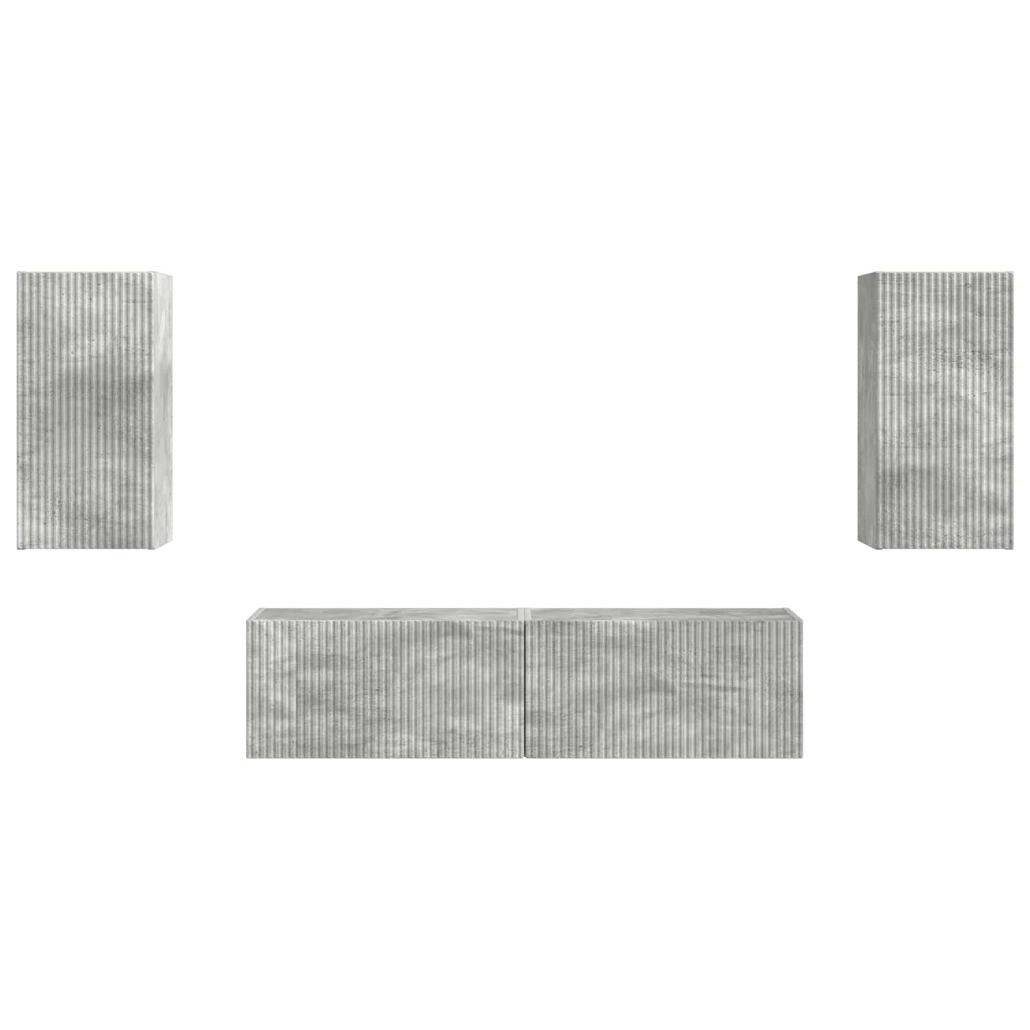 TV-bänkset 4 pcs Betonggrå Konstruerat trä