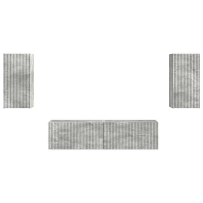 TV-bänkset 4 pcs Betonggrå Konstruerat trä